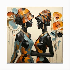 Women's Silhouettes, Deco Art Canvas Print