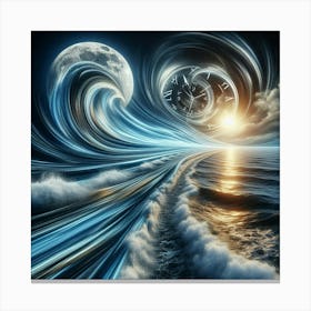 Clock waves Painting Canvas Print