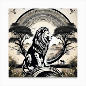 Lion In The Forest 11 Canvas Print