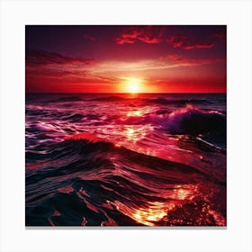 Sunset Over The Ocean 46 Canvas Print