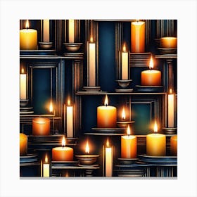 Many Candles On A Dark Background Canvas Print