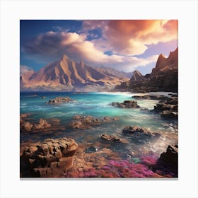 Rocky Ocean Landscape Canvas Print
