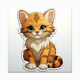 Cute Kitten Sticker 1 Canvas Print