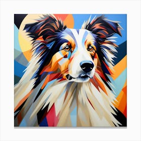 Abstract modernist Collie 1 Canvas Print