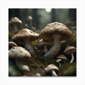 Mushrooms In The Forest 22 Canvas Print