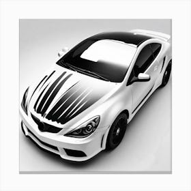 Black And White Car Canvas Print