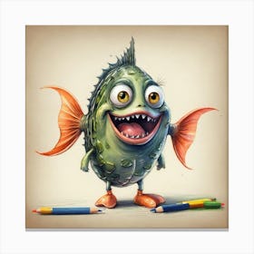 Cartoon Fish Canvas Print