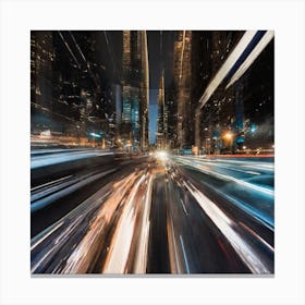 Cityscape At Night 2 Canvas Print