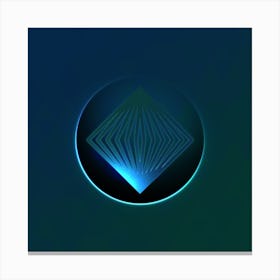 Geometric Neon Glyph on Jewel Tone Triangle Pattern 147 Canvas Print