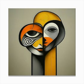 Abstract cubist faces 1 Canvas Print