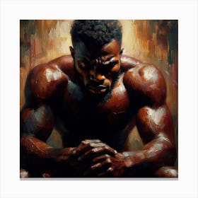 Black Man In Prayer Canvas Print