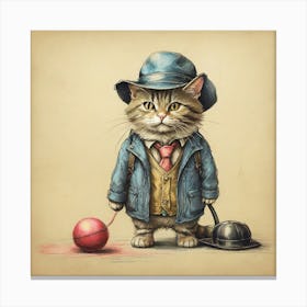 Cat In Hat 15 Canvas Print