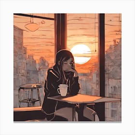 Girl At The Window Canvas Print