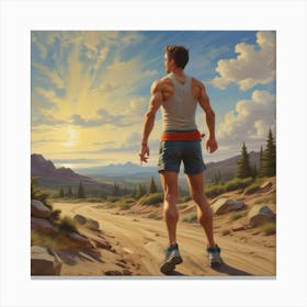 Runner At Sunset Canvas Print