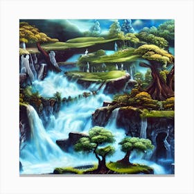 Beautiful Blue And Green Nature Canvas Print