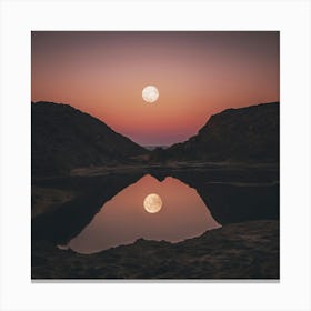 Full Moon In The Desert 1 Canvas Print