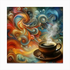 Coffee And Swirls 4 Canvas Print