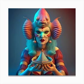 Circus Freak Show Fish (Series) Fortune Teller Canvas Print