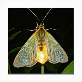 Moth On A Plant 1 Canvas Print