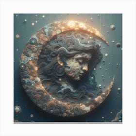 Moon - 3d Art Canvas Print