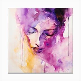 Watercolour Of A Woman Canvas Print