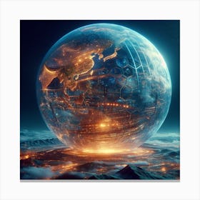 Planet Earth In Space Canvas Print