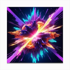 Plasma Explosion Glitch Art 11 Canvas Print