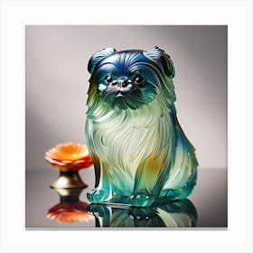 Glass Pekingese Canvas Print