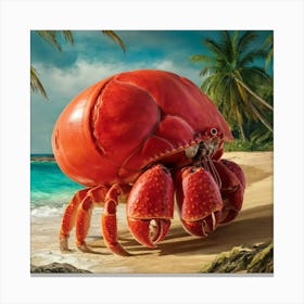 Giant Crab On The Beach Canvas Print