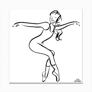 Dancer Bows Square Canvas Print