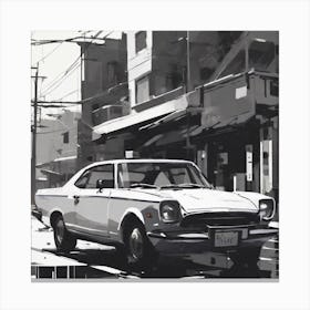 Car On The Street Canvas Print