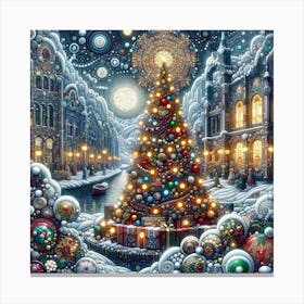 Christmas in the Style of Collage Canvas Print