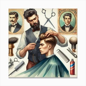 Vintage Barber Shop Canvas Print