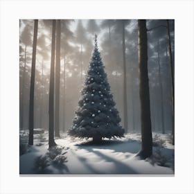 Christmas Tree In The Forest 119 Canvas Print