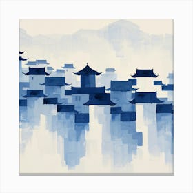 Blue Chinese Village Canvas Print