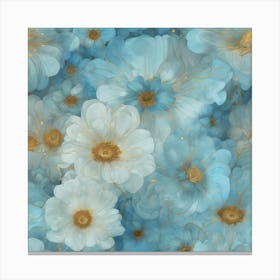 Klimts Would Love These Flowers Light Blue 10 Canvas Print