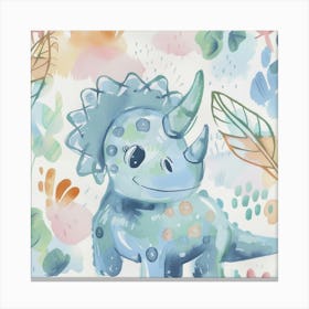 Cute Muted Pastels Protoceratops Dinosaur 2 Canvas Print