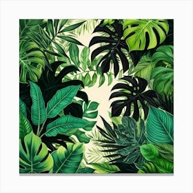 Tropical Leaves Background 1 Canvas Print