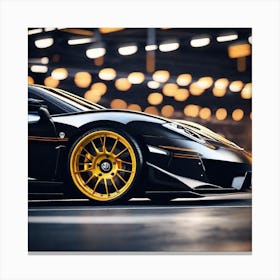 Black And Yellow Lamborghini Canvas Print