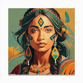 Firefly Create A Modern Art Of A Lady With Unique Expressions 28265 Canvas Print