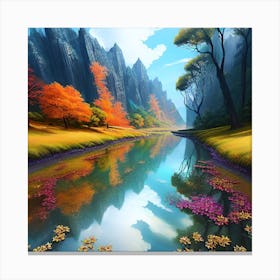 River In Autumn 1 Canvas Print