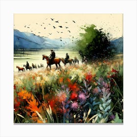 Horses In The Meadow 2 Canvas Print