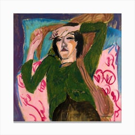 Woman In The Green Blouse, Ernst Ludwig Kirchner Canvas Print