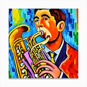 Man Playing a Saxophone Canvas Print