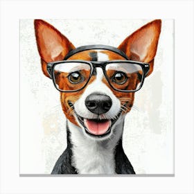 Dog With Glasses 12 Canvas Print