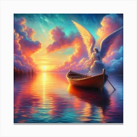 Angel In A Boat Canvas Print