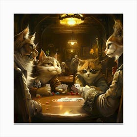 Feline Poker Face Canvas Print