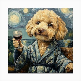 Dog In Bathrobe 2 Canvas Print