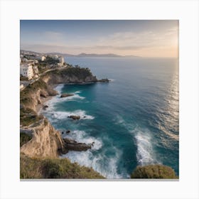 Sunset On The Coast Canvas Print