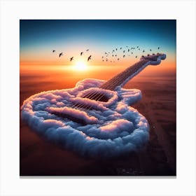 Guitar In The Clouds Canvas Print